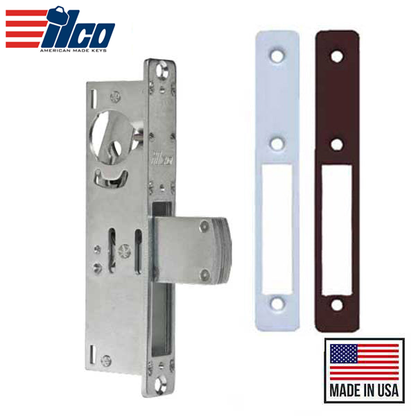 Ilco - 185 Deadbolt Mortise Lock Body - 1 1/8" Backset - No Handing - Flat Faceplate - Clear/Dark Bronze