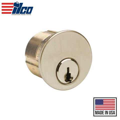 Ilco - 7185 - Mortise Cylinder - 5 Pin - 1 1/8" - Schlage C - Standard Cam - KD - 03 - Bright Brass - Grade 1