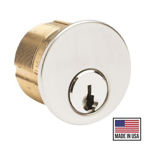 Ilco - 7205 - Mortise Cylinder - 5 Pin - 1 1/4" - Schlage C - Standard Cam - KD - 625 - Bright Chrome - Grade 1