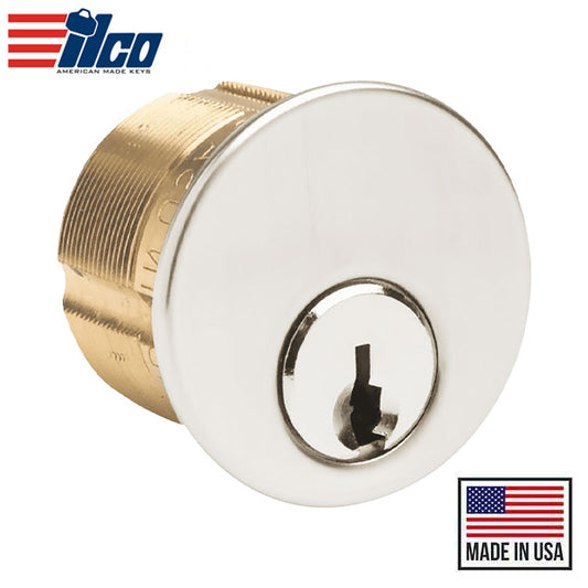 Ilco - 7205 - Mortise Cylinder - 5 Pin - 1 1/4" - Schlage C - Standard Cam - KD - 625 - Bright Chrome - Grade 1