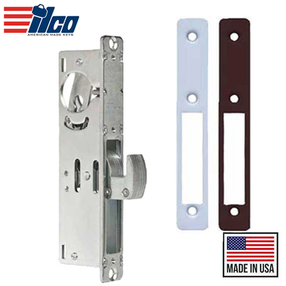 Ilco - Deadbolt Mortise Lock Body - Hookbolt - 1-1/8" Backset - 628/313 - Clear/Dark Bronze Faceplates - Grade 1