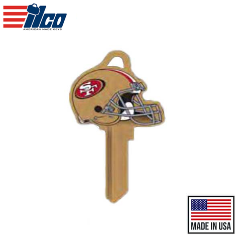 Ilco - NFL TeamKeys - Helmet Edition - Key Blank - San Francisco 49ers - KW1 (5 Pack)