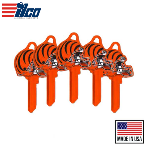 Ilco - NFL TeamKeys - Helmet Edition - Key Blank - Cincinnati Bengals - KW1 (5 Pack)