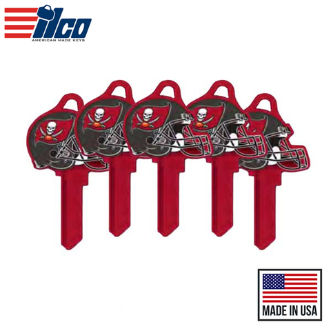 Ilco - NFL TeamKeys - Helmet Edition - Key Blank - Tampa Bay Buccaneers - SC1 (5 Pack)