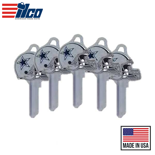 Ilco - NFL TeamKeys - Helmet Edition - Key Blank - Dallas Cowboys - SC1 (5 Pack)