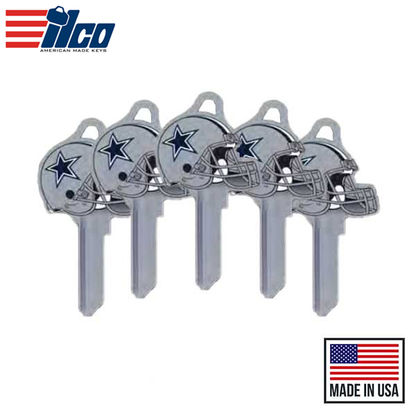 Ilco - NFL TeamKeys - Helmet Edition - Key Blank - Dallas Cowboys - SC1 (5 Pack)