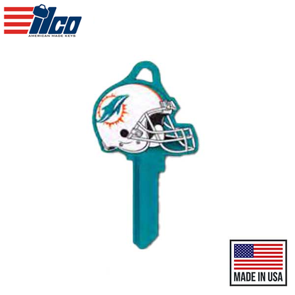 Ilco - NFL TeamKeys - Helmet Edition - Key Blank - Miami Dolphins - KW1 (5 Pack)