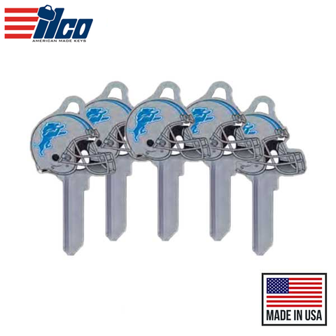 Ilco - NFL TeamKeys - Helmet Edition - Key Blank - Detroit Lions - SC1 (5 Pack)
