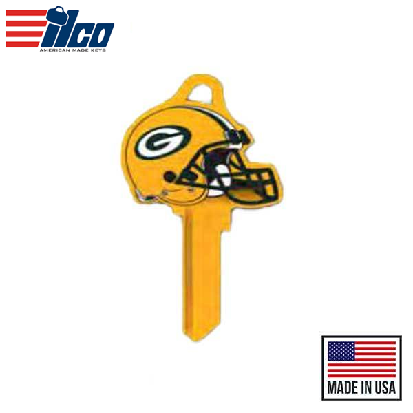 Ilco - NFL TeamKeys - Helmet Edition - Key Blank - Green Bay Packers - SC1 (5 Pack)