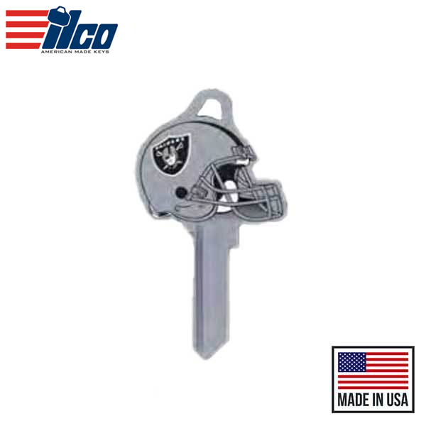 Ilco - NFL TeamKeys - Helmet Edition - Key Blank - Las Vegas Raiders - SC1 (5 Pack)