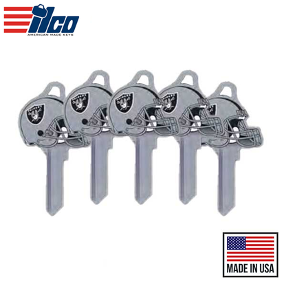 Ilco - NFL TeamKeys - Helmet Edition - Key Blank - Las Vegas Raiders - SC1 (5 Pack)