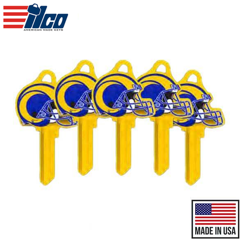 Ilco - NFL TeamKeys - Helmet Edition - Key Blank - Los Angeles Rams - SC1 (5 Pack)