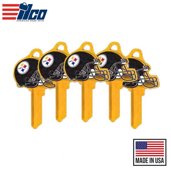 Ilco - NFL TeamKeys - Helmet Edition - Key Blank - Pittsburgh Steelers - SC1 (5 Pack)