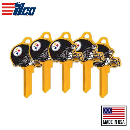 Ilco - NFL TeamKeys - Helmet Edition - Key Blank - Pittsburgh Steelers - SC1 (5 Pack)
