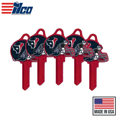 Ilco - NFL TeamKeys - Helmet Edition - Key Blank - Houston Texans - SC1 (5 Pack)