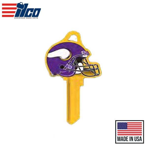 Ilco - NFL TeamKeys - Helmet Edition - Key Blank - Minnesota Vikings - KW1 (5 Pack)