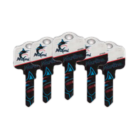 Ilco - MLB TeamKeys - Key Blank - Miami Marlins - SC1 (5 Pack)