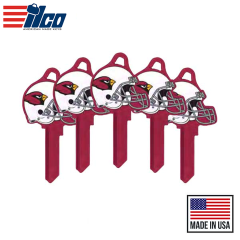Ilco - NFL TeamKeys - Helmet Edition - Key Blank - Arizona Cardinals - KW1 (5 Pack)