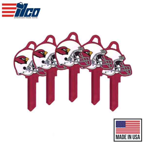 Ilco - NFL TeamKeys - Helmet Edition - Key Blank - Arizona Cardinals - SC1 (5 Pack)