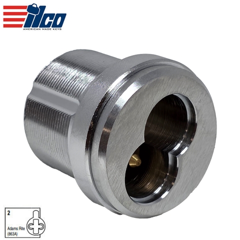 Ilco - R28106 - 1 1/4" - SFIC Small Format IC Core - Thin Head Mortise Cylinder - Adams Rite Cam  - Satin Chrome - 6-Pin