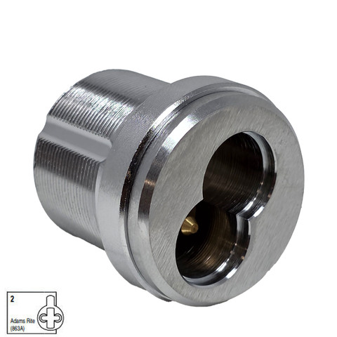 Ilco - R28106 - 1 1/4" - SFIC Small Format IC Core - Thin Head Mortise Cylinder - Adams Rite Cam  - Satin Chrome - 6-Pin