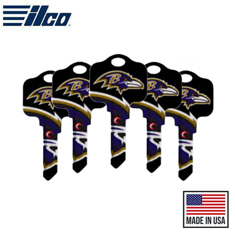 Ilco - NFL TeamKeys - Key Blank - Baltimore Ravens - KW1 (5 Pack)