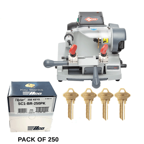 Ilco - Silca Speed 045 - Manual Edge Cut Key Duplicator - 120V - 2 Free 250 Packs Of SC1 Keys Bundle
