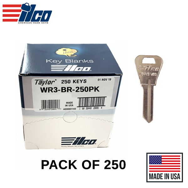 Ilco - WR3-BR WEISER Key Blank - 250 Pack