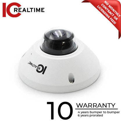 IC Realtime - IPEL-F50F-W2 / 5MP Indoor 360 Spherical Dome Camera / 1.4mm Fisheye Lens (360 AOV) / Built In Microphone / POE