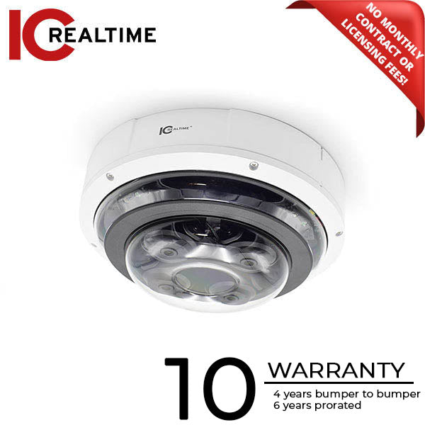 IC Realtime - IPEL-M80V-IRW1 / 2MP Multi Lens IP Dome / I-Sniper 4 X 2.7 - 12mm Motorized Lens (105°) / 98 Feet IR / PoE+ Capable