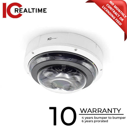 IC Realtime - IPEL-M80V-IRW1 / 2MP Multi Lens IP Dome / I-Sniper 4 X 2.7 - 12mm Motorized Lens (105°) / 98 Feet IR / PoE+ Capable