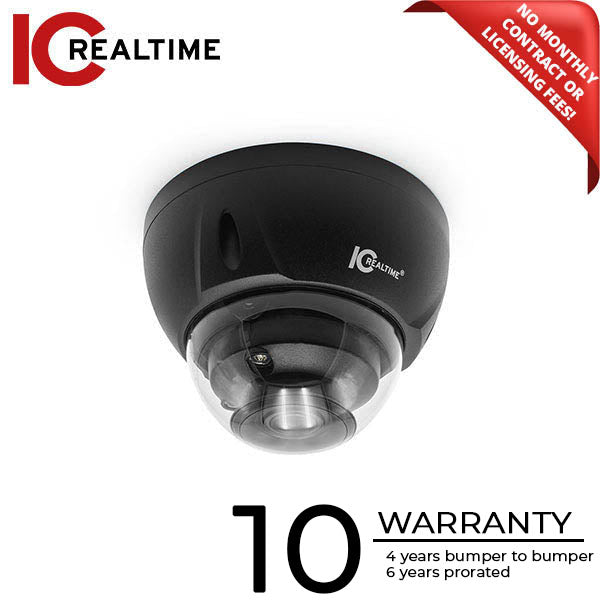 IC Realtime - IPFX-D80V-IRB2 / 8MP IP Indoor/Outodoor Full-Size Vandal Dome Camera / Varifocal 2.7 - 12mm Lens (110° - 45°) / 131 Ft Smart IR