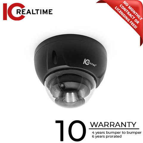 IC Realtime - IPFX-D80V-IRB2 / 8MP IP Indoor/Outodoor Full-Size Vandal Dome Camera / Varifocal 2.7 - 12mm Lens (110° - 45°) / 131 Ft Smart IR