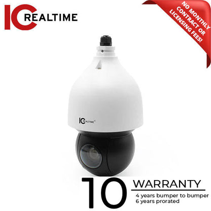 IC Realtime - IPFX-P4032X-IRW1 / 4MP AI IP PTZ / 32x Zoom (4.9 Mm–156 Mm) / Starlight 492 Ft IR / Human-Vehicle Recognition / Perimeter Protection