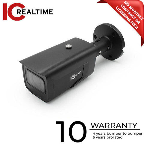 IC Realtime - IPMX-B40F-IRB2 / 4MP IP Indoor/Outdoor Small Size Bullet Camera / Fixed 2.8mm Lens (103 AOV) / 164 Ft Smart IR / POE / AI (Black)