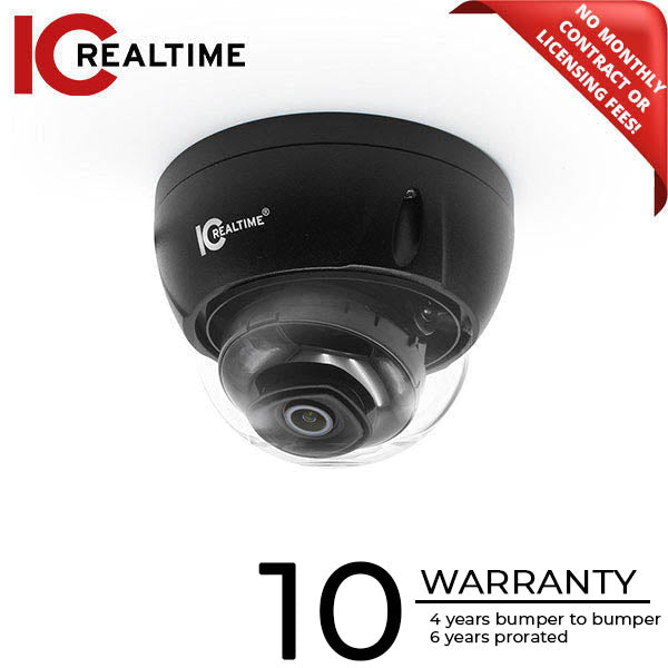 IC Realtime - IPMX-D40F-IRB2 / 4MP IP Indoor/Outdoor Small Size Vandal Dome Camera / Fixed 2.8mm Lens (103 AOV) / 164 Ft Smart IR / POE AI / TAA Compliant