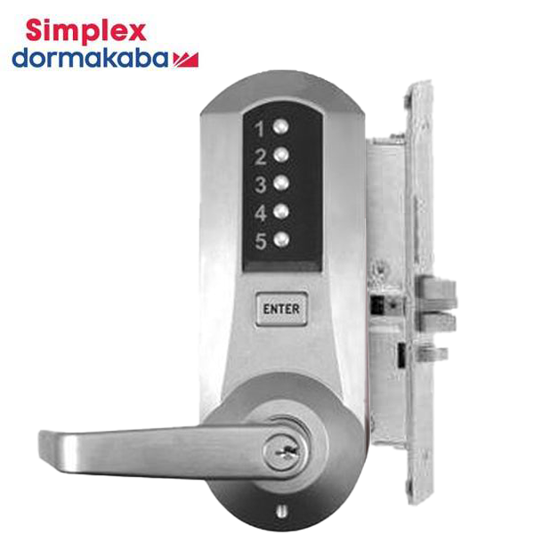 Simplex - 5066XS - Mechanical Pushbutton Mortise Lever Lock - Schlage C ...
