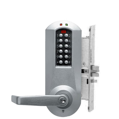 E-Plex - E5066XS - Electronic Pushbutton Mortise Lever Set - Schlage 'C' - 2 3⁄4" Backset - Satin Chrome - Grade 1