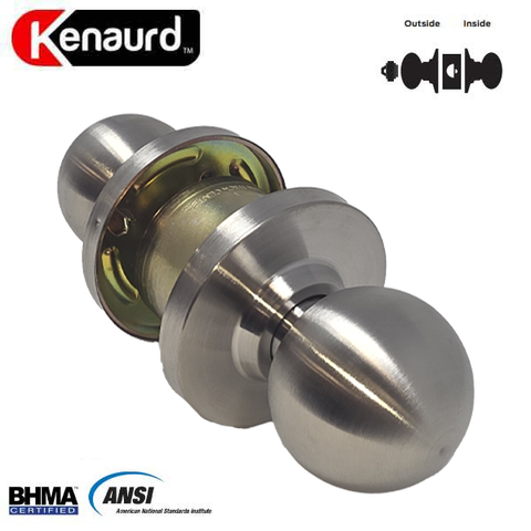 Commercial Door Knob Set - 2-3/4” Standard Backset - Satin Chrome - Storeroom - Grade 2