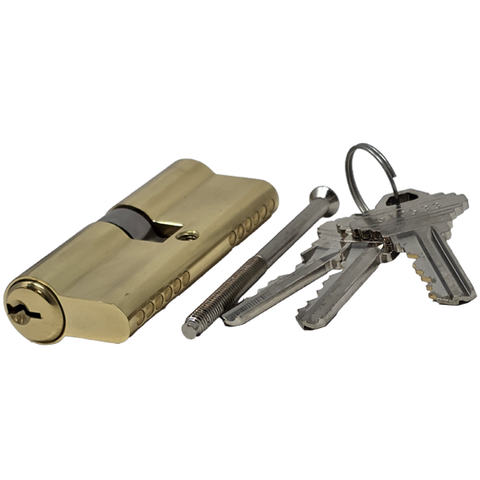 Profile Cylinder - Double Sided - US3 - Polished Brass - (SC4) (2-3/4" 70mm)