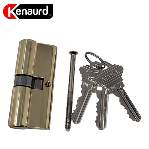 Profile Cylinder - Double Sided - US3 - Polished Brass - (SC4) (2-3/4" 70mm)