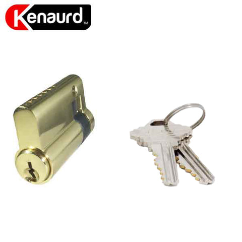Profile Cylinder – Single Sided - US3 - Polished Brass - 2 Keys - 6 Pin (SC1) (1-3/4" 46mm)