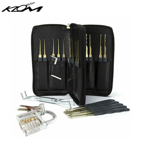 KLOM - Lock Picks Set - Transparent Practice Padlock Bundle - 24 Pieces