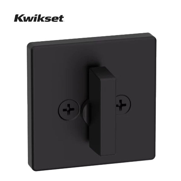 Kwikset - 816 - Key Control Contemporary Deadbolt - Single Cylinder - Square Rose - 514 - Matte Black - SmartKey Technology - Grade 2