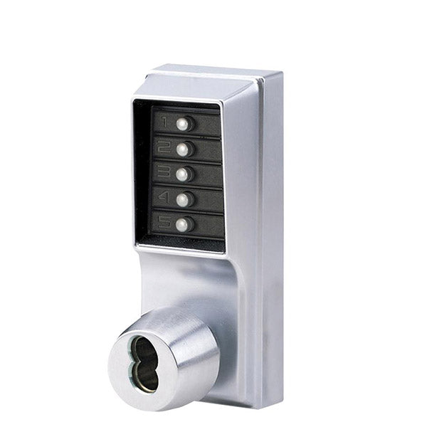Simplex - 1041B - Mechanical Pushbutton Cylindrical Knob Lock - Combination Entry - SFIC Prep - 2¾" Backset - Satin Chrome - Grade 1 - UHS Hardware
