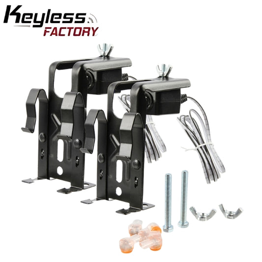 Garage door opener safety sensor eyes replacement kit with brackets and hardware.