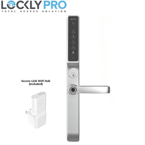 Lockly Pro GUARD - PGD238LESN - Defender Biometric Electronic Mortise Lever Set - Exit Trim Edition - RFID - Fingerprint Reader - Wi-Fi - Bluetooth - Satin Nickel