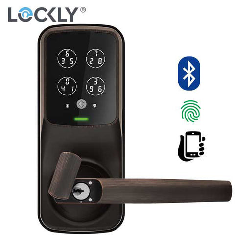 Lockly - PGD628FVB - Secure PLUS Biometric Electronic Lever Set Latch - Fingerprint Reader - Bluetooth - Venetian Bronze