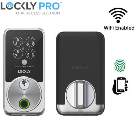 Lockly - PGK728WHKSN - Secure PRO Zeno Fingerprint Biometric Electronic Deadbolt - Keypad - Smartphone Control - Satin Nickel