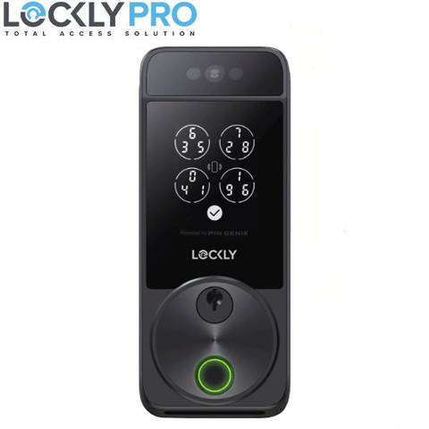 Lockly - PGK728WRHKMB - Visage - Secure PRO - Zeno Fingerprint - Deadbolt - Wi-Fi - Home Key - Fingerprint - Keypad - Matt Black